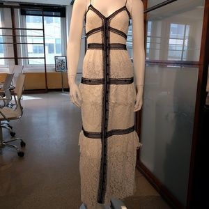 Self-Potrait Lace trim maxi dress